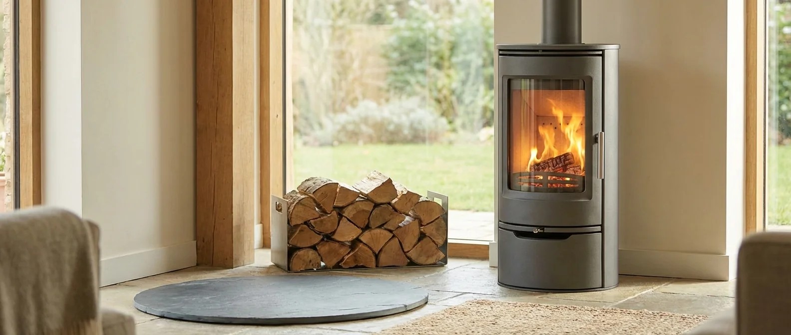 EcoDesign 2022: Bild von umweltschonenden Kaminöfen und Pelletöfen. Fokus auf nachhaltige Heizsysteme und modernes Design.